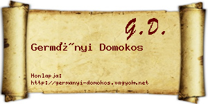 Germányi Domokos névjegykártya